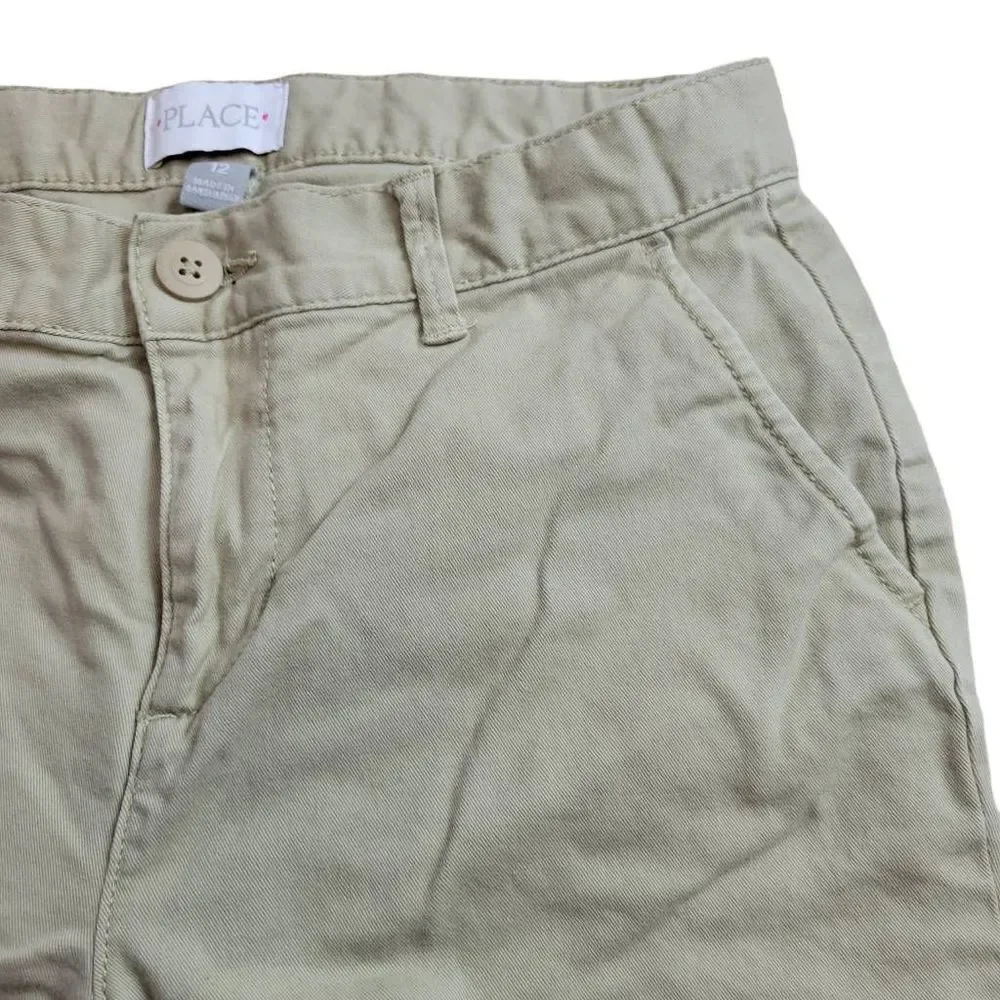 Children's Place khaki uniform bermuda shorts 12